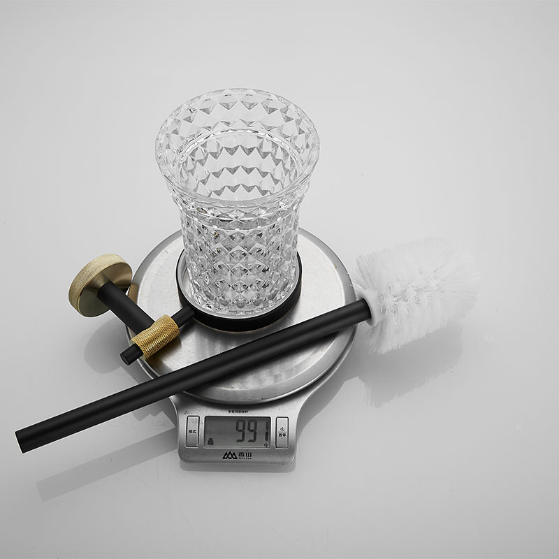 Gold and Black Home Hotel Ss 304 Bathroom Toilet Brush Holder