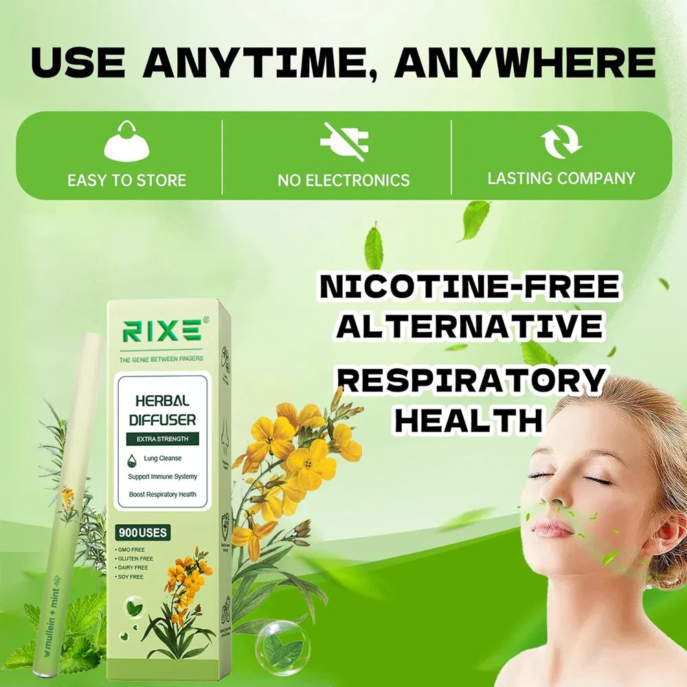 Puff Air Freshening Herbal Diffuser with Extracts of Mullein Thyme and Mint for Cleansing Lungs Detox Improving Breathing