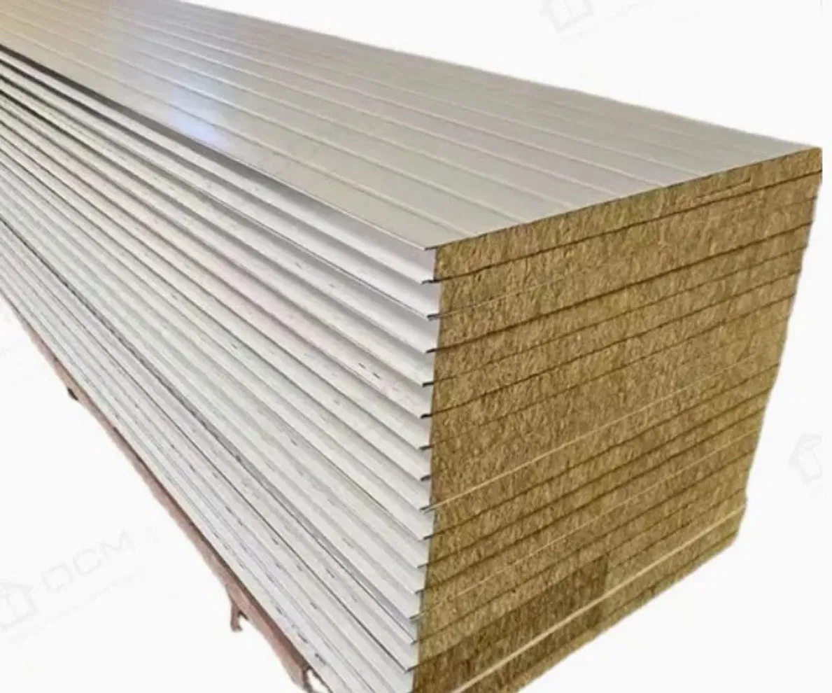 Building Material for Warehouse Good Price Insulated Panels Rock Wool Sandwich Panel