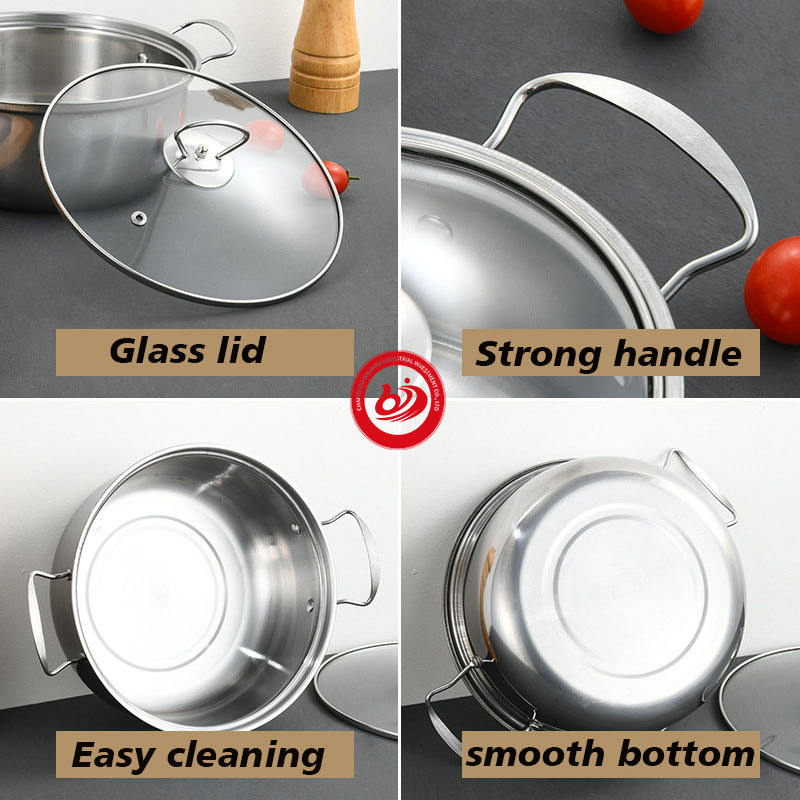 Manufacturer Cheap High Quality 5PCS Kitchen Cooking Pot Stainless Steel Cookware Set with Handle