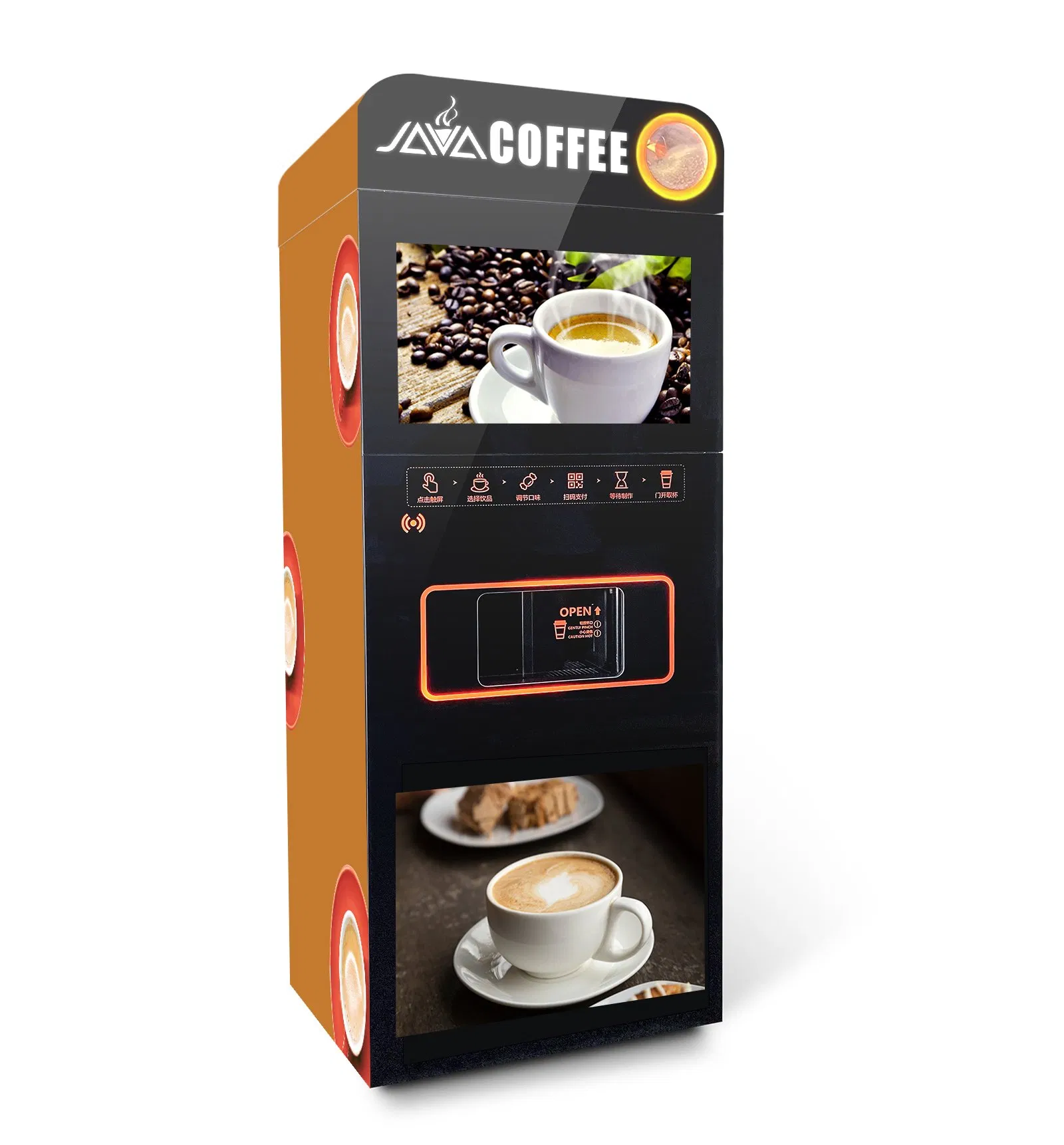 OEM/ODM Fully Automatic Bean to Cup Coffee Vending Machine with Touch Screen