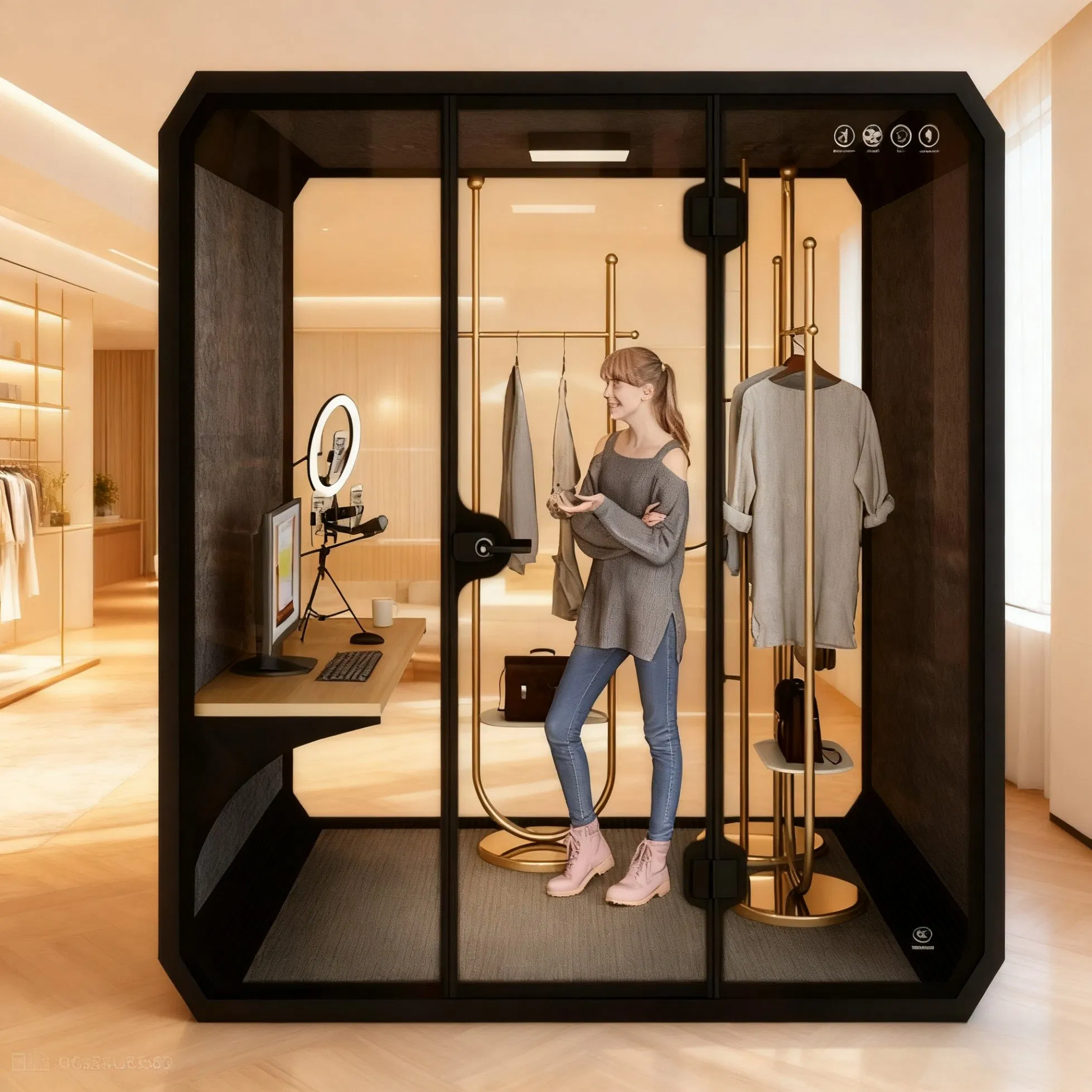 Customized Soundproof Office Phone Booth Acoustic Silent Cabin Office Prefab Office Pod