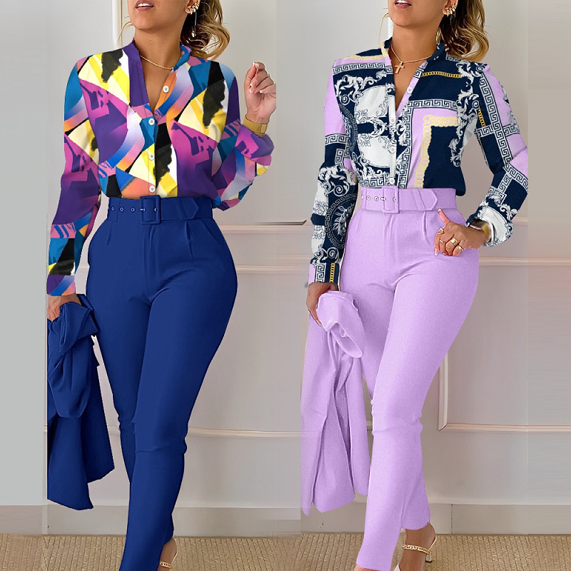 Рубашка женская с принтом длинный рукав повседневная