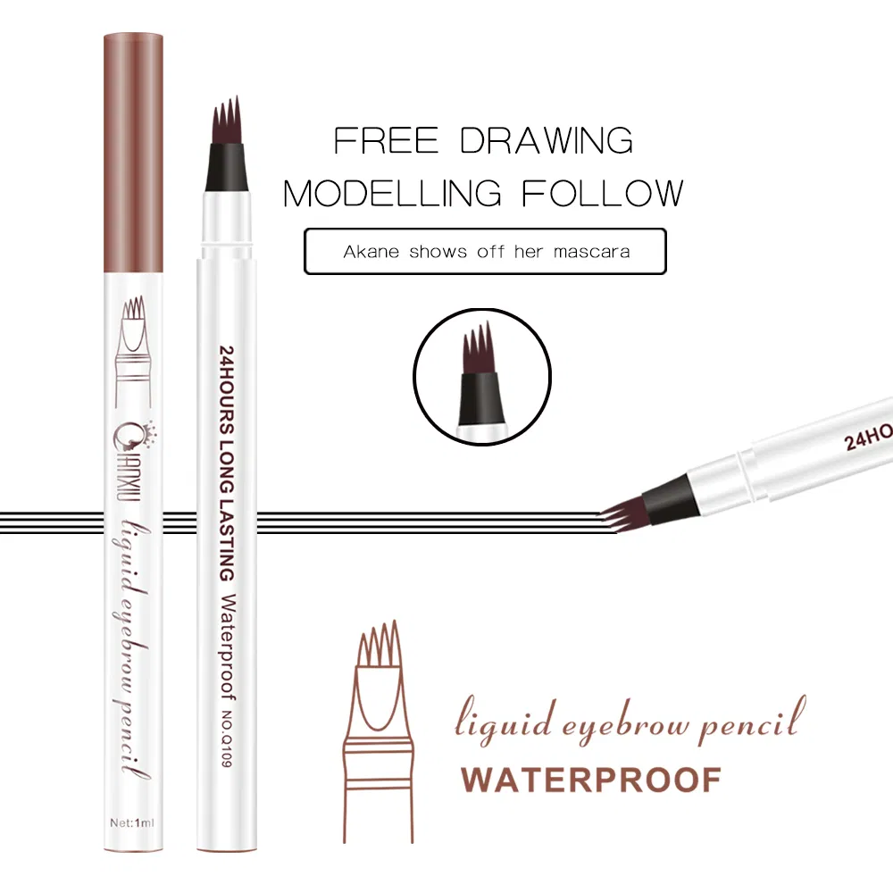 Multi Colors 4 Head Microblading Fork Natural Lasting Waterproof Liquid Eyebrow Pen
