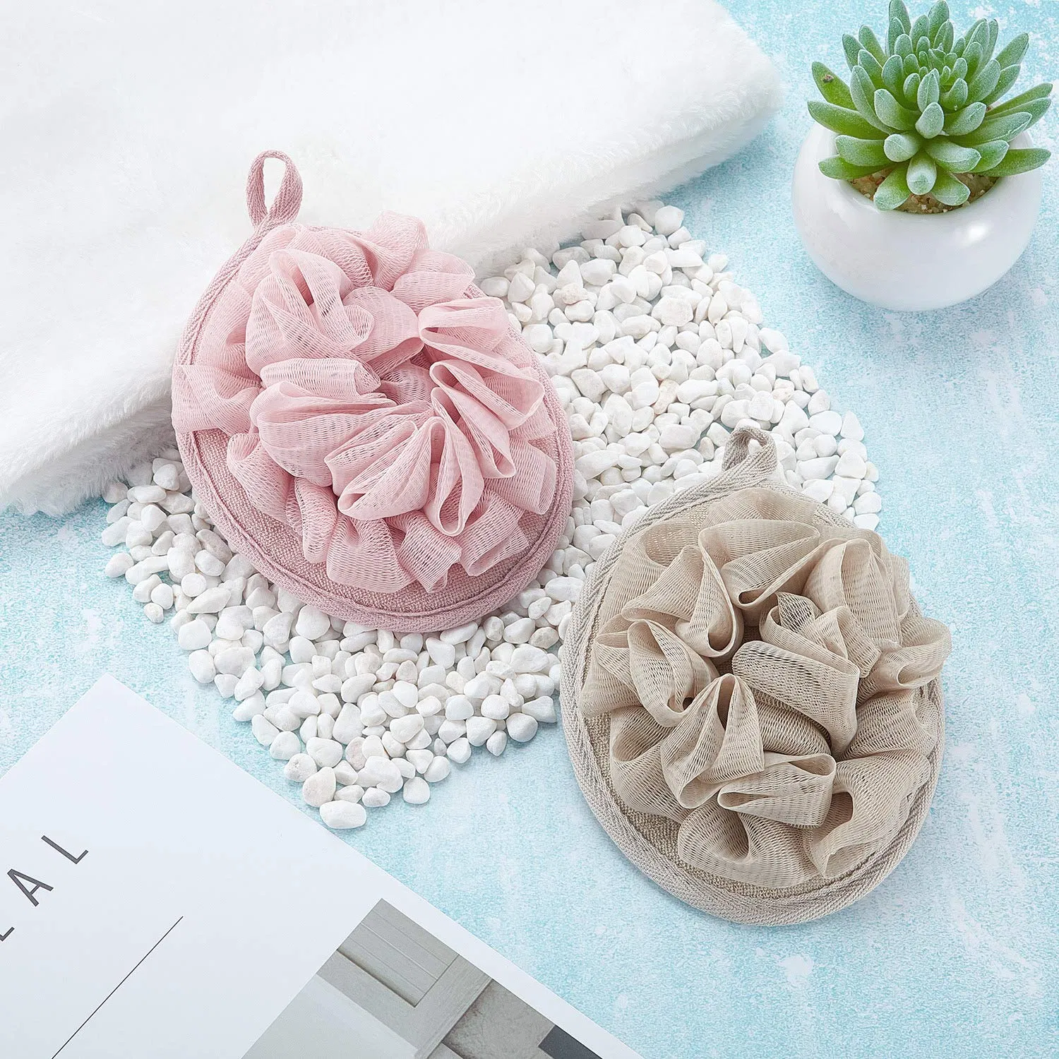 Exfoliating Body Loofah Pad Shower Scrubber Ball Shower Glove with Flower Bath Ball (Multi-color)