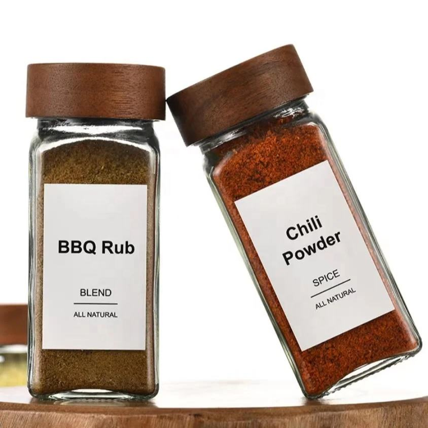 Stylish 120ml Acacia Wood Cap Spice Jar for Seasoning