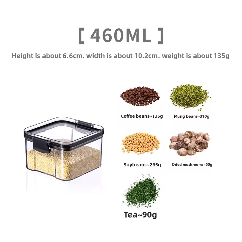 Wholesale Kitchen Transparent Clear Fridge Airtight Plastic Food Grain Storage Jar Box Container for Snack Dried Fruit
