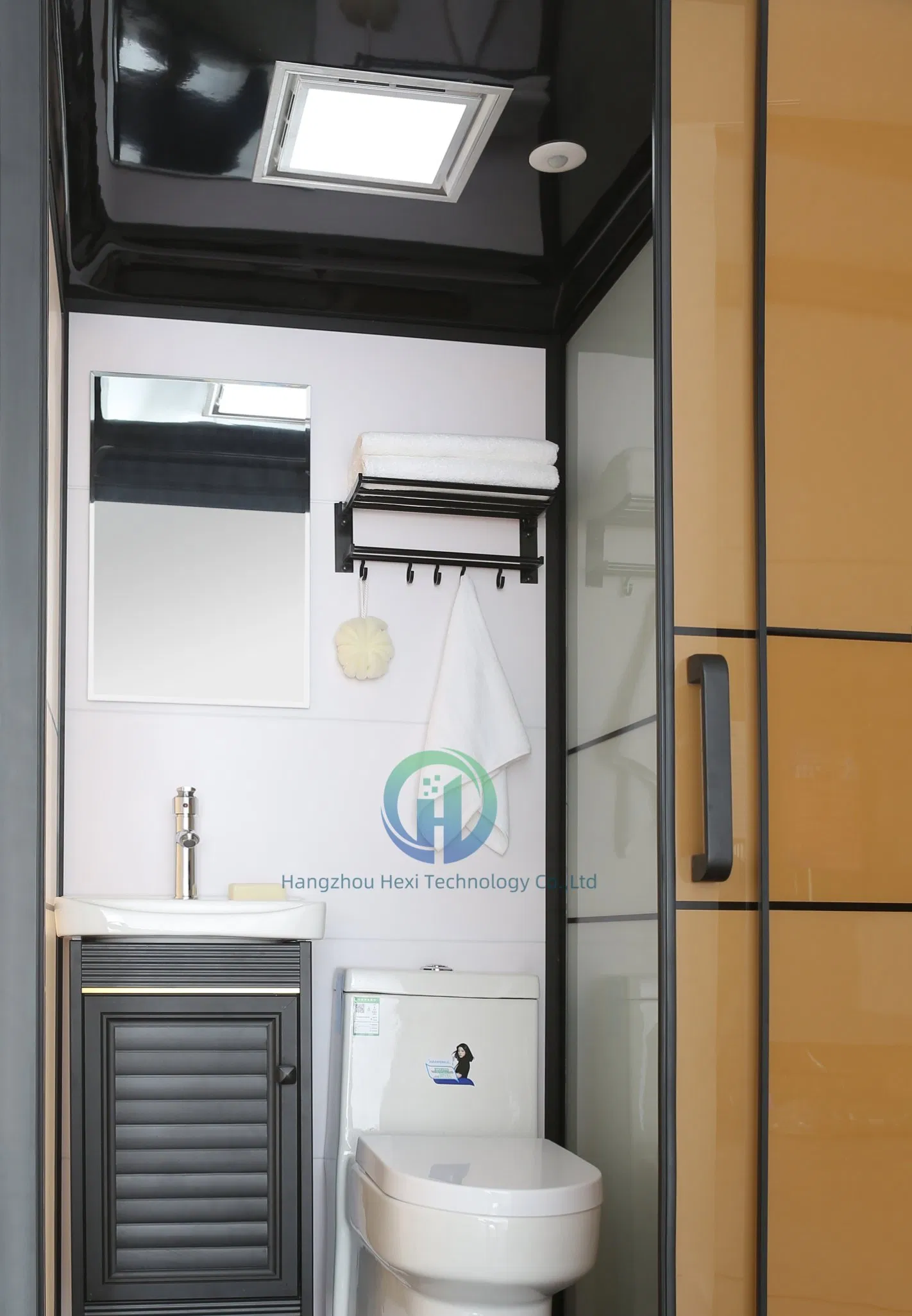 Contemporary Yellow Prefab Shower Bathroom with High-Quality Design