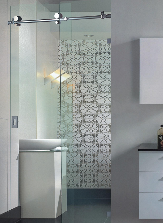 Bathroom Fittings Frameless Shower Enclosure Glass Sliding Door System Hinges