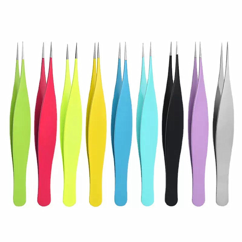 Colored Precision Slender Point Tweezers for Acne Blackheads Remover Lash Eyelash Extensions
