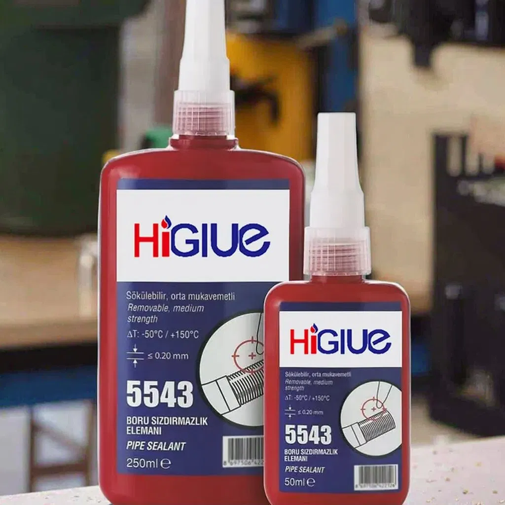 Higlue 5543 One-Component Acrylic Anaerobic Pipe Prevent Leak Sealant for Transportation Use in Fire Water Oil Systems