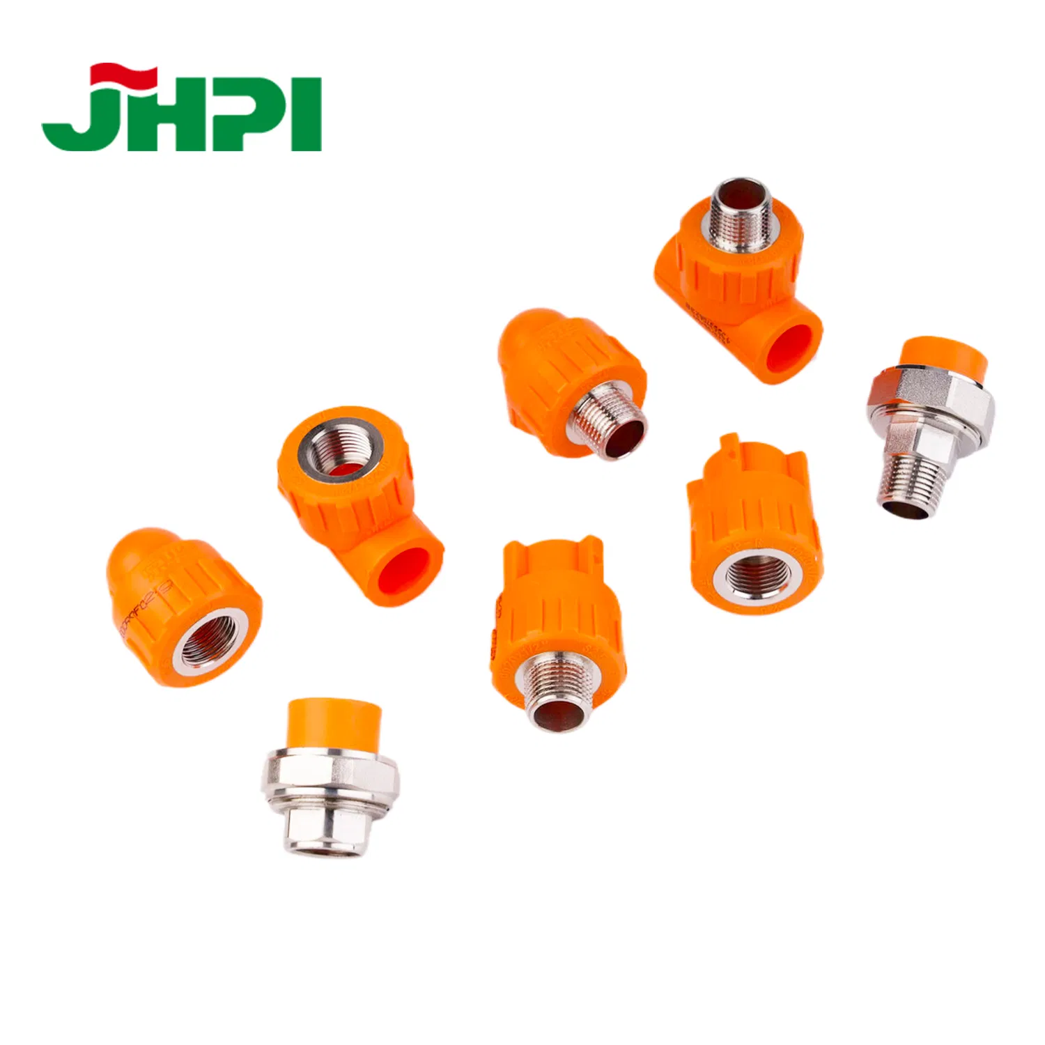 OEM Orange Domestic Water Supply Pipe PPR Pipe Plastic Brass Tee Union Elbow PPR Pipe Fitting