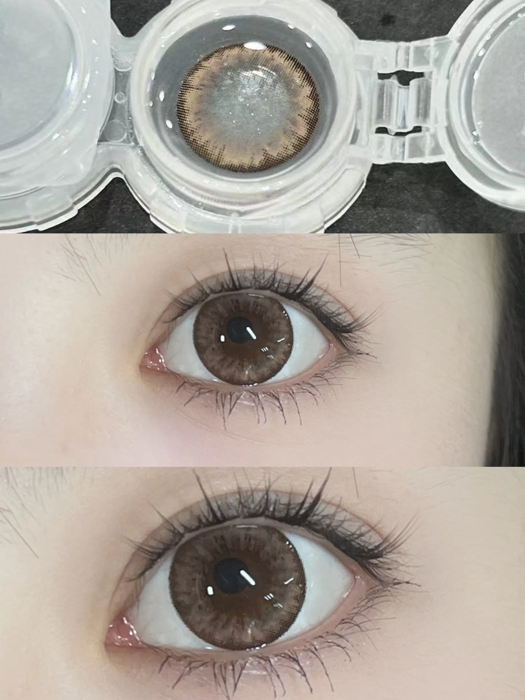 2PCS Brown Natural Contact Lenses Grade 0.00~-10.00 14.0mm Yearly