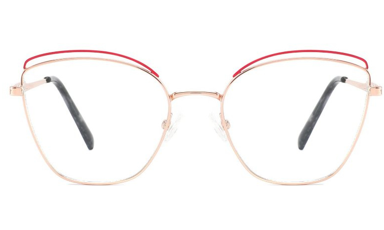 Lady's Double Color Metal Optical Frames Glasses