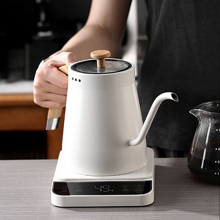 Stainless Steel Hand Washed Gooseneck Electric Kettle 220V 0.8L Intelligent Thermostatic Coffee Gooseneck Electric Water Kettle