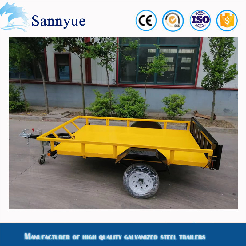 1 Ton Car Utility Flat Trailer Hot Sale Semi Trailer/Flatbed Trailer