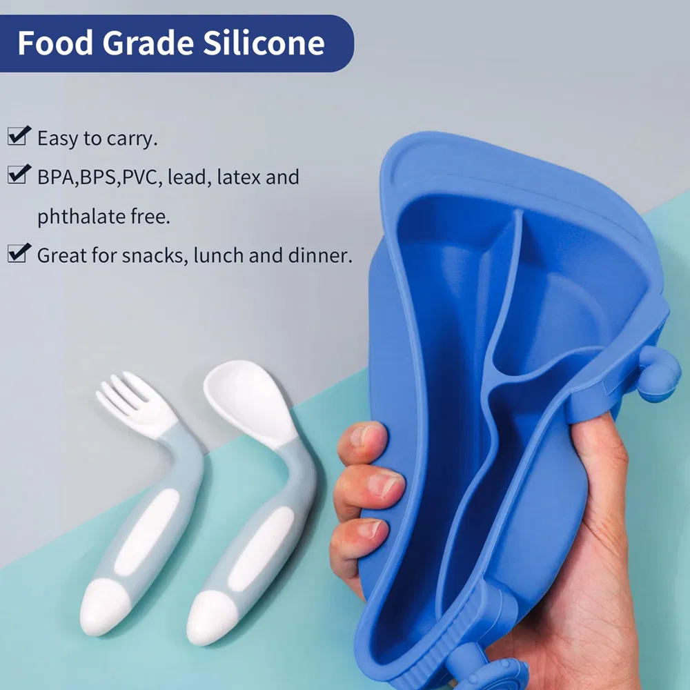 Customized Cute Submarine Shape Silicone Dining Plate Essential Kitchen Utensils for Babies