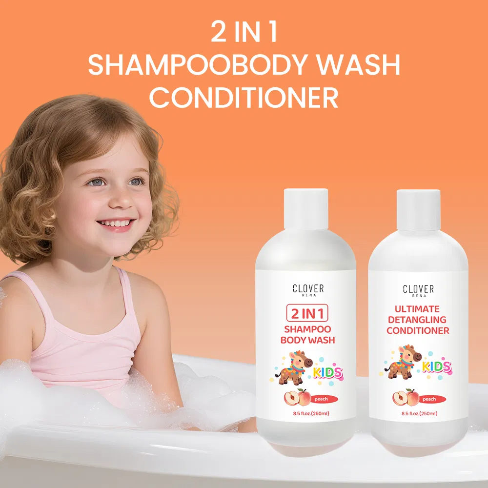 Private Label Organic Hair Care Treatment Kids Detangle Sulfate Free Curly Hair Shampoo and Conditioner for Frizzy Curl Hair