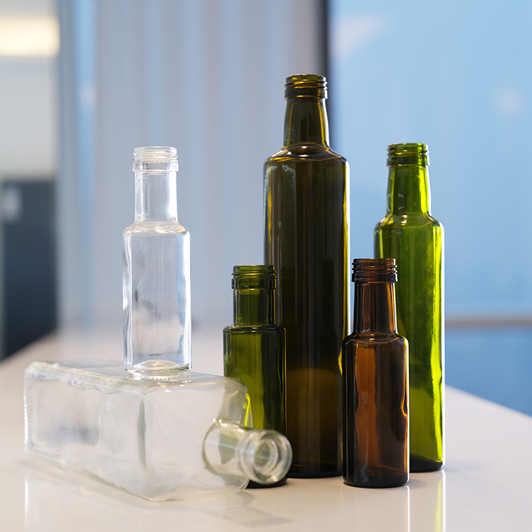 8oz 16oz Round Square Glass Olive Oil Bottle for Kitchen