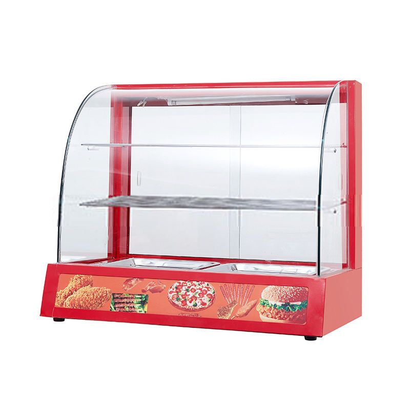 Commercial 3 Pool Stall Cooked Food Heating Insulation Display Cabinet