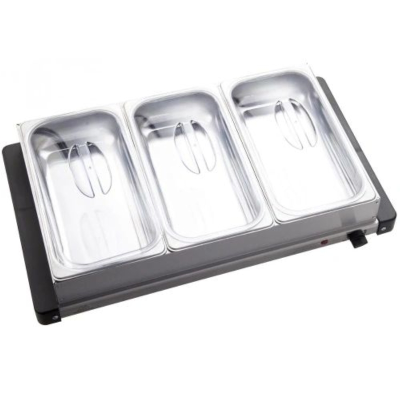 Fashion Portable Multi-Zone Temperature Control Picnic Hotel Stainless Buffet Food Warmer Plate