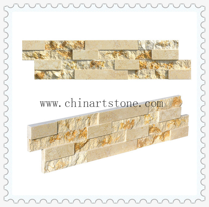 Sunny Beige Golden Marble Culture Stone Wall Cladding