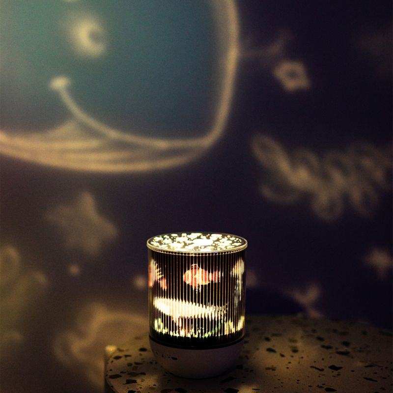 Dynamic Music Projector Night Light Bluetooth Speaker with Remote Control