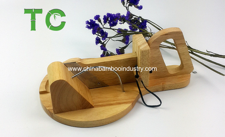 Bamboo Wooden Sausage Cutter, Sausage Guillotine, Salami Cutter