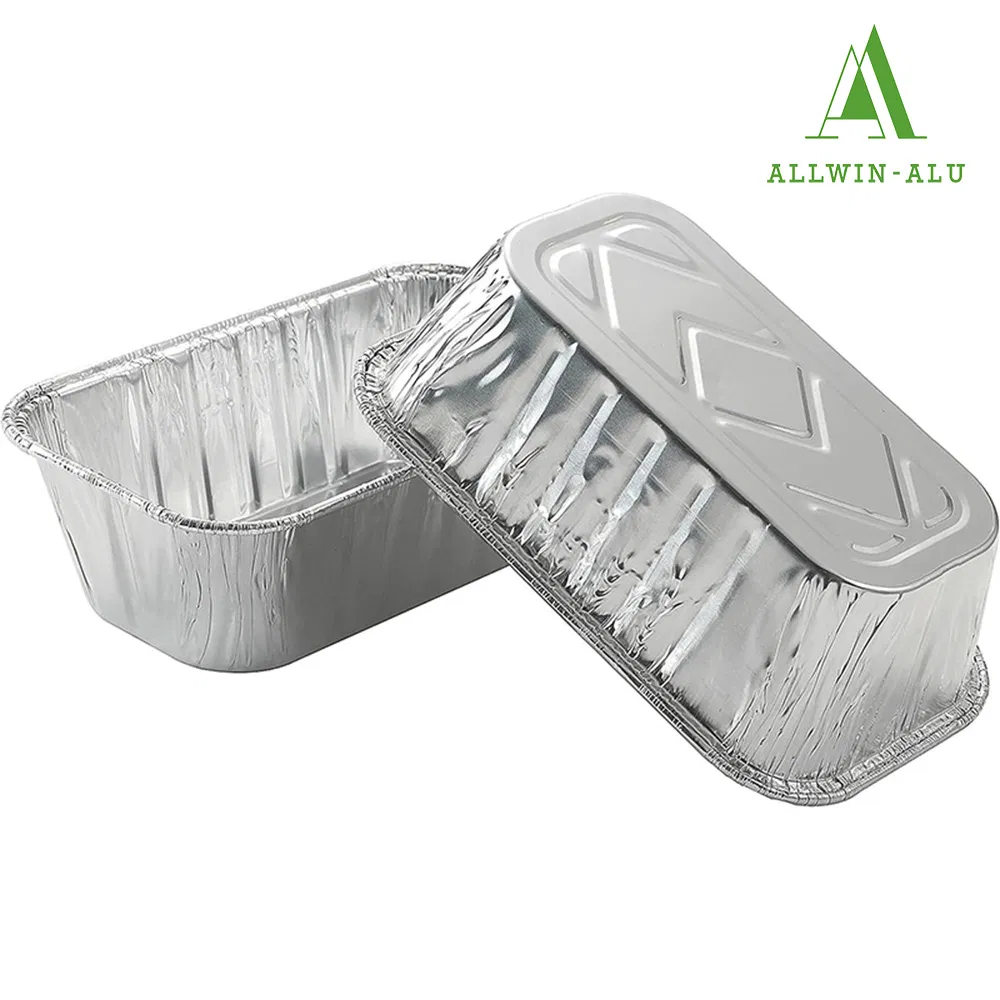 Bulk No. 6A 1.5lb Recyclable Aluminum Foil Container Disposable 10 20 50 Pack Tin Foil Loaf Pan with Lid