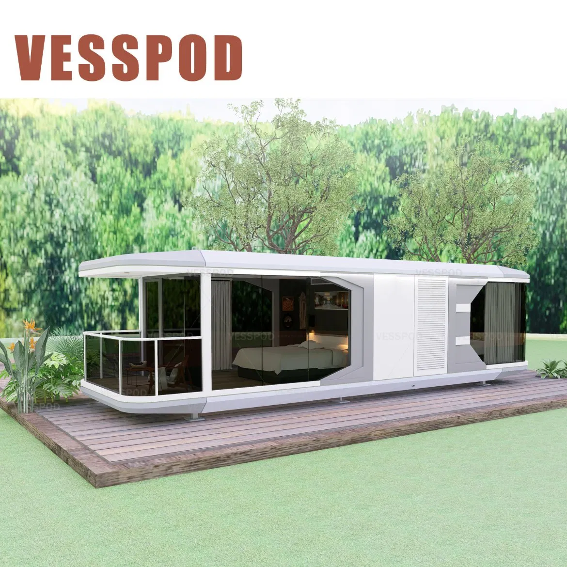 Modern Modular 20FT 40FT Outdoor Popular Mobile Prefab House Tiny House Capsule Cabin Office Pod Apple Cabin