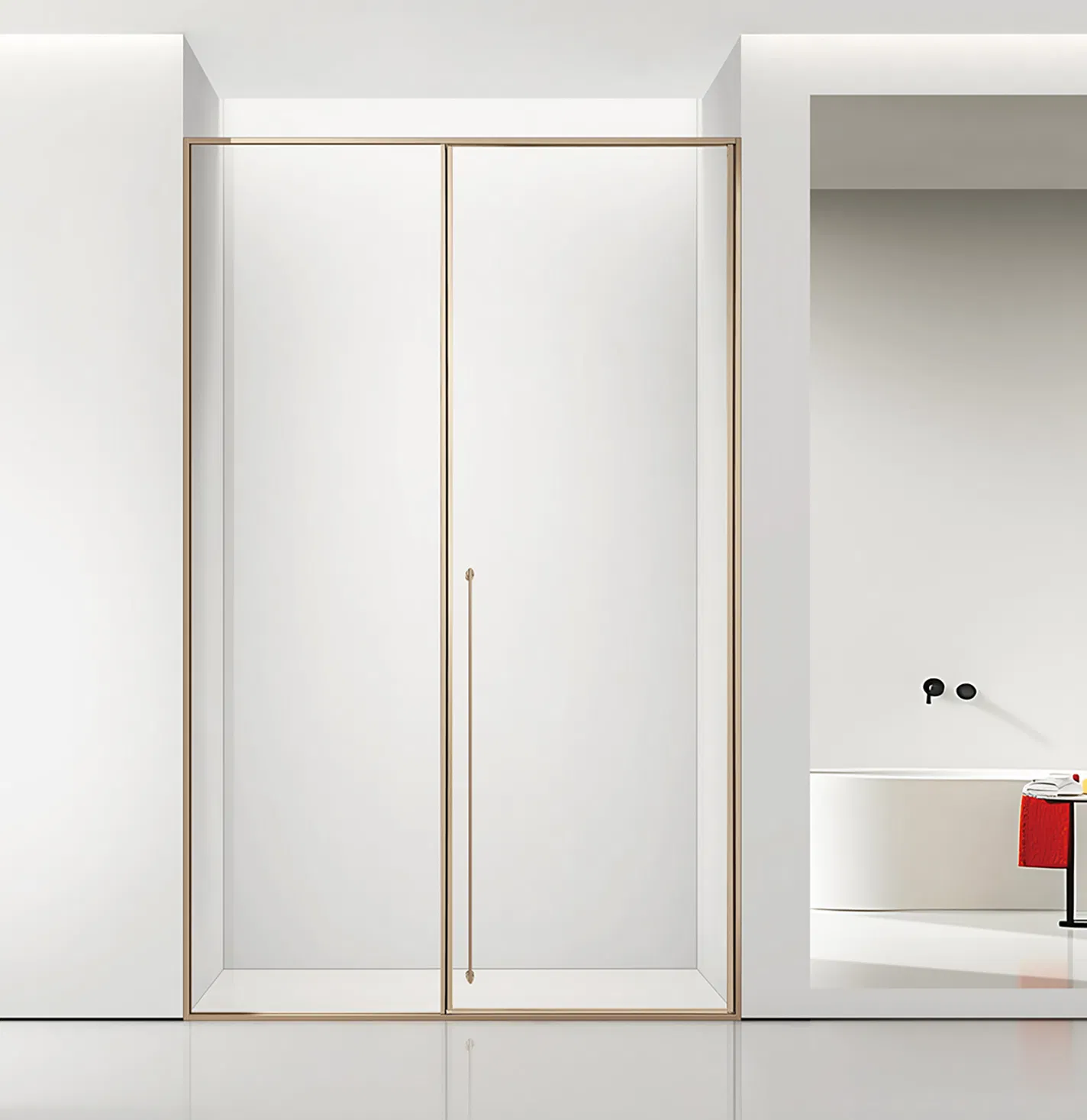 Shower Glass Door Enclosure Safety Stainless Steel Frame Rectangle Sliding Shower Door