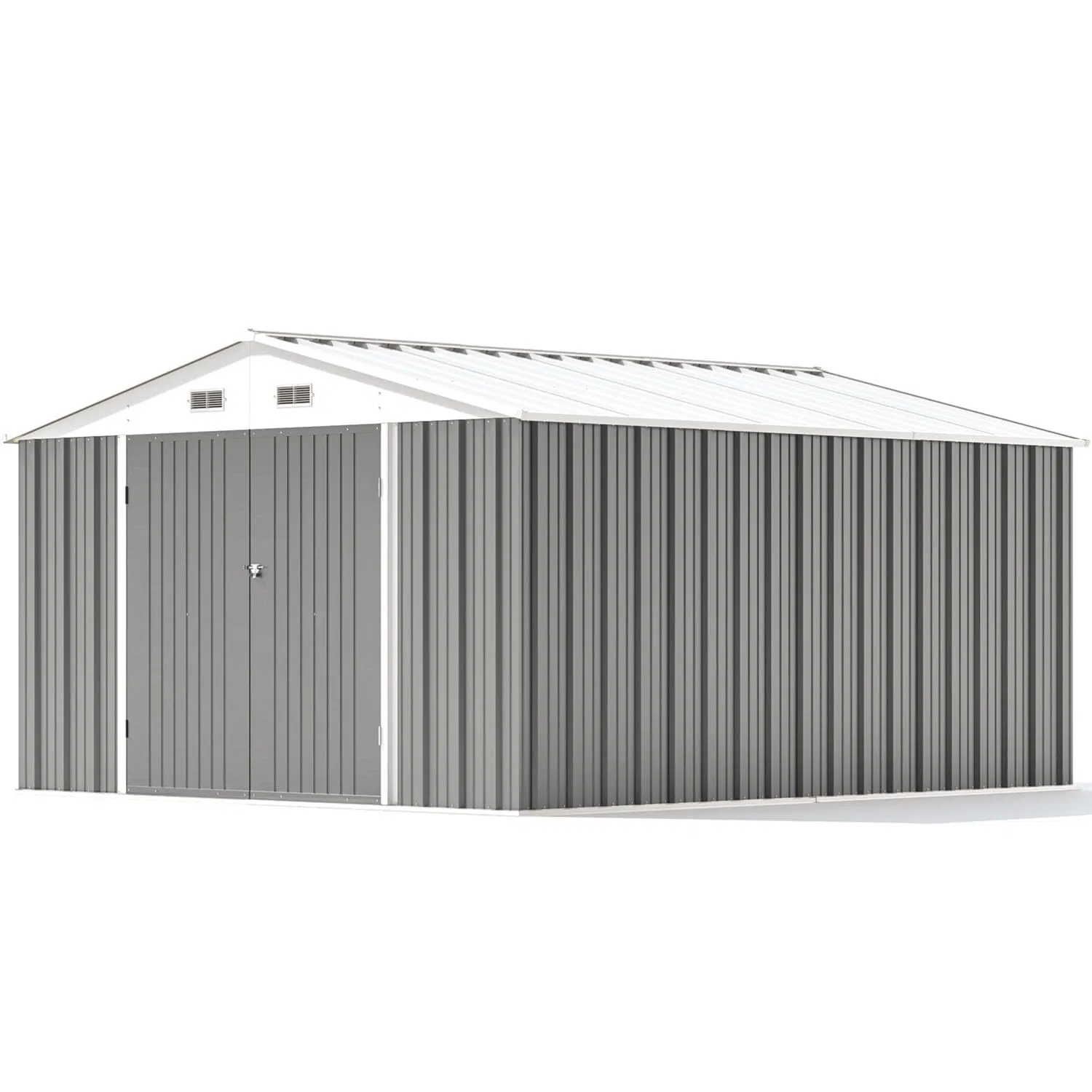 10 X 12 FT Metal Storage Shed for Outdoor with Floor Frame