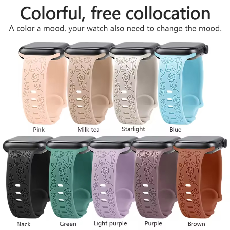 Durable Sweatproof Rubber Watch Strap Band for Samsung Apple Smart Fitness Watch