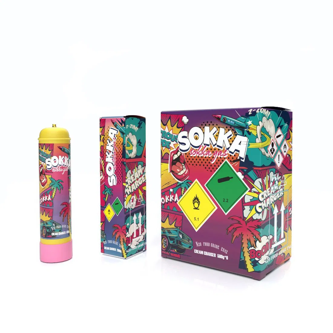 Sokka Whip 640g Food Grade Cream Charger Canisters 6PCS in Box