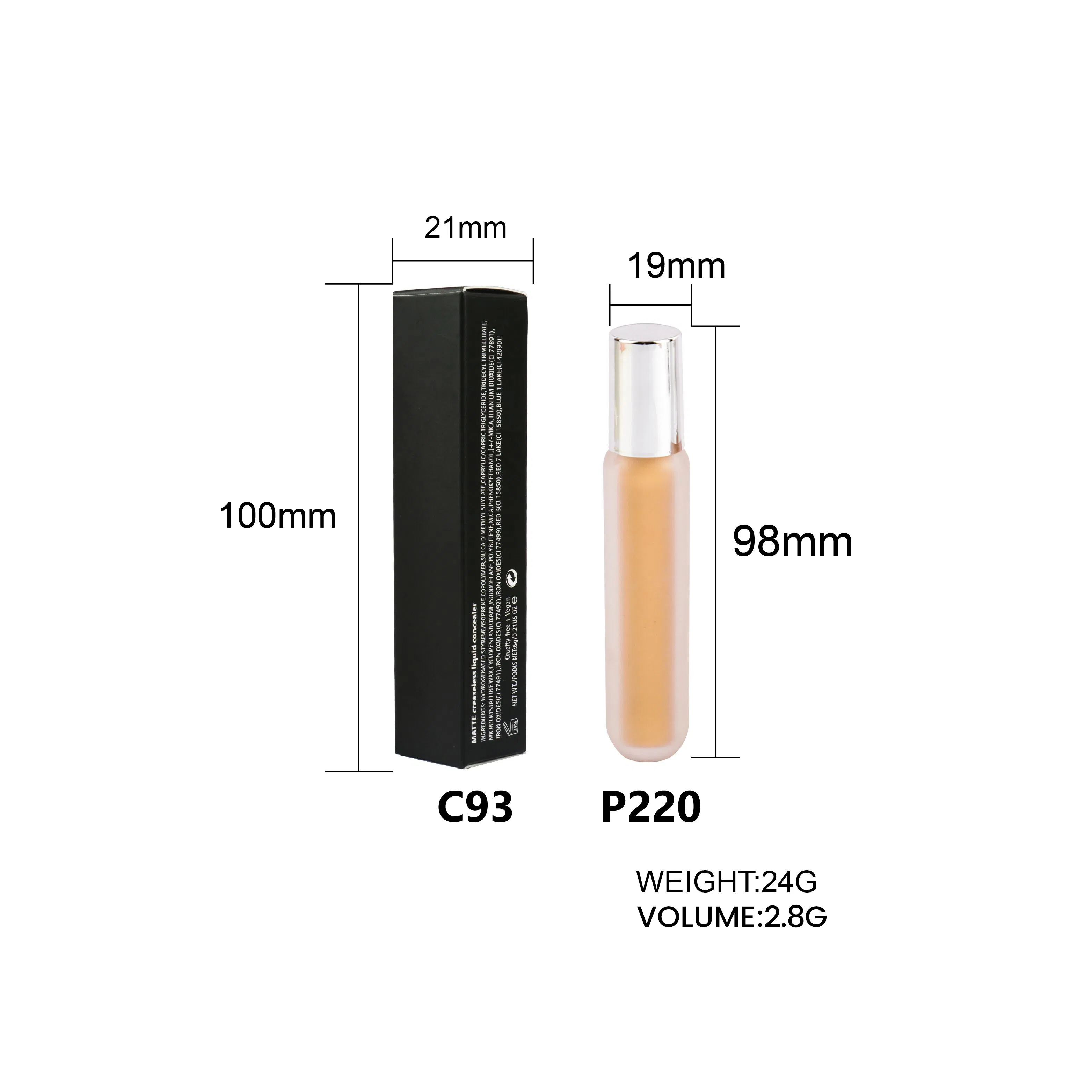 OEM/ODM Natural Whitening Private Label Liquid Concealer for All Skin Types