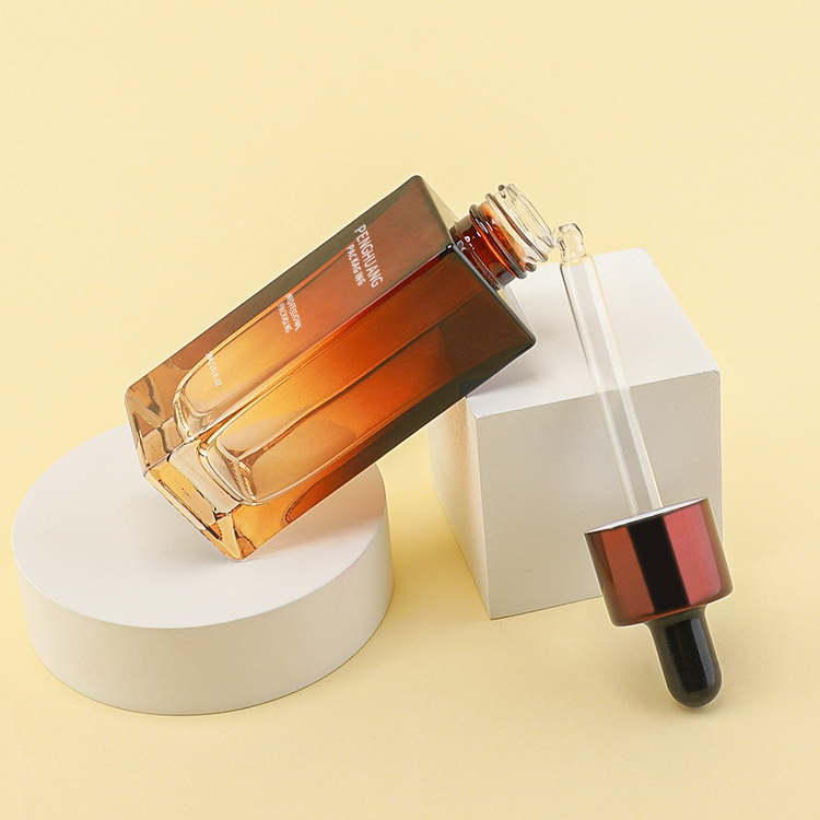 Wholesale 30/50ml Essence Bottle Square Titer Drops Glass Essential Oil Bottle Thick Bottom