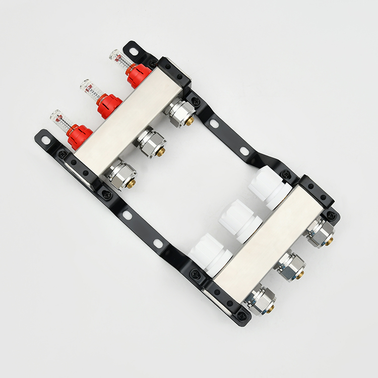 Sanipro Commercial Factory Price OEM/ODM 304 Stainless Steel 3way Flow Meter Warm Floor Central Heating Manifold Mixing Valve