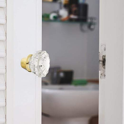 New Fashion Mortise Style Fluted Glass Door Knobs Antique Door Knobs with Spindle for Interior Doors