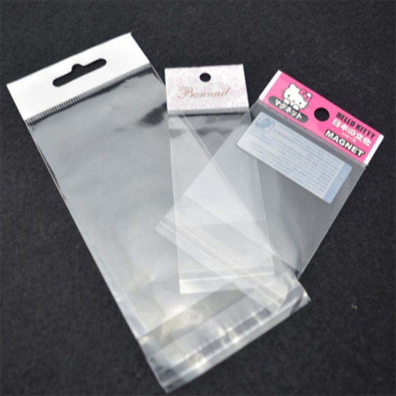 Whole Sale Cutomized Clear Self Adhesive BOPP Plastic Packaging Bags with Pearl Film Header