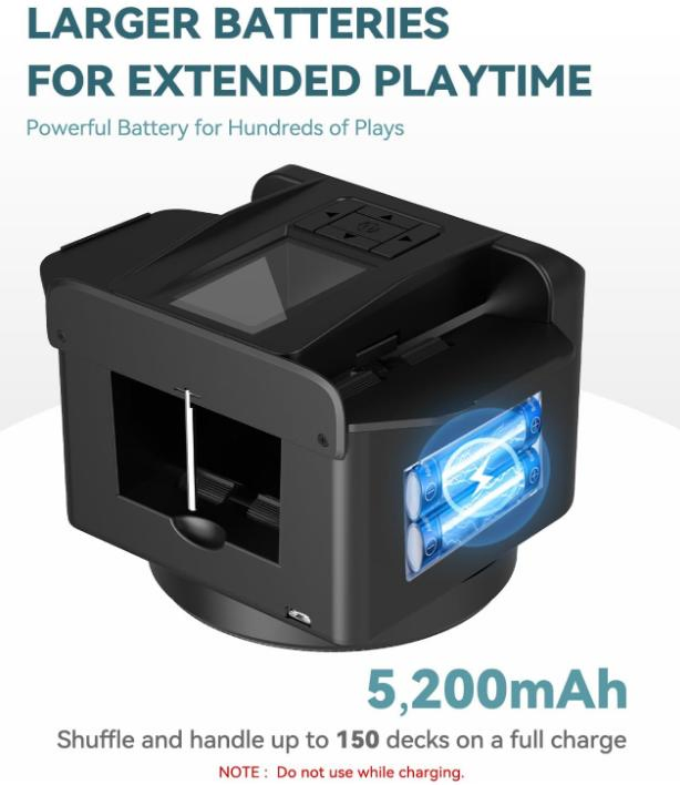 Electric Card Shuffler with Remotes for Poker, Uno, Blackjack