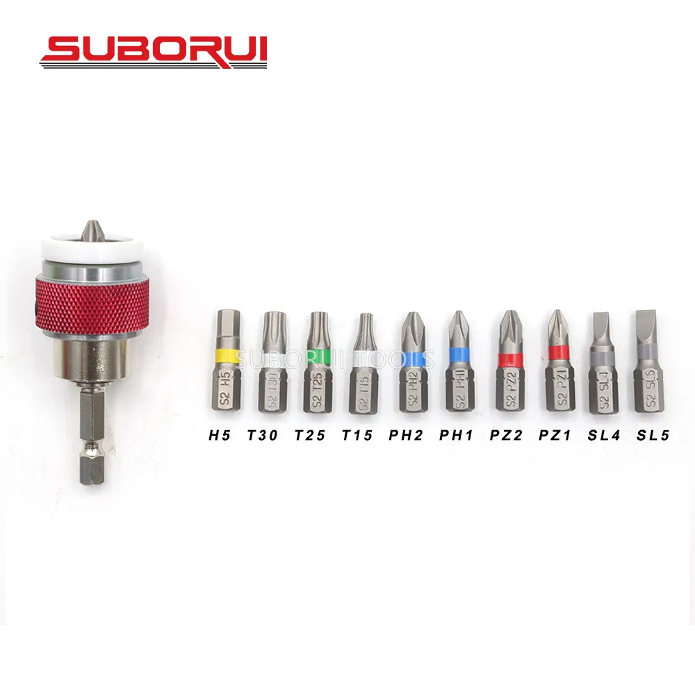 Suborui 1/4" Hex Adjustable Magnetic Bit Holder Screw Depth Screwdriver Bit Holder Set