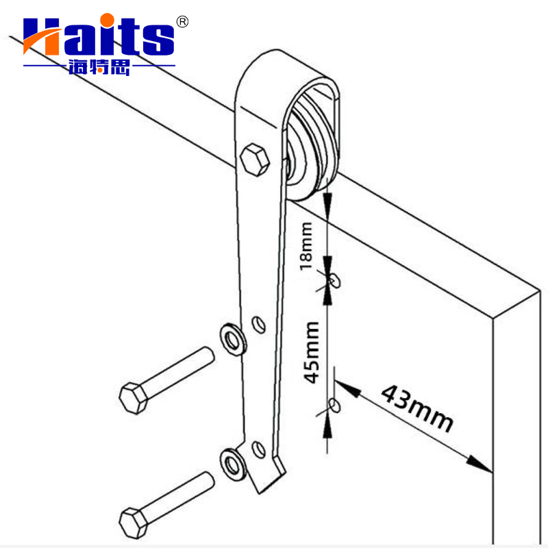 Furniture Fittings Sliding Barn Door Accessories Kits Arrow Shape Wholesale