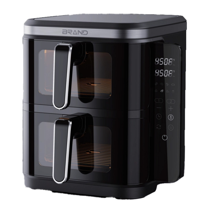 5.5L+5.5L Vertical Double Digital Air Fryer with Window for Large Family