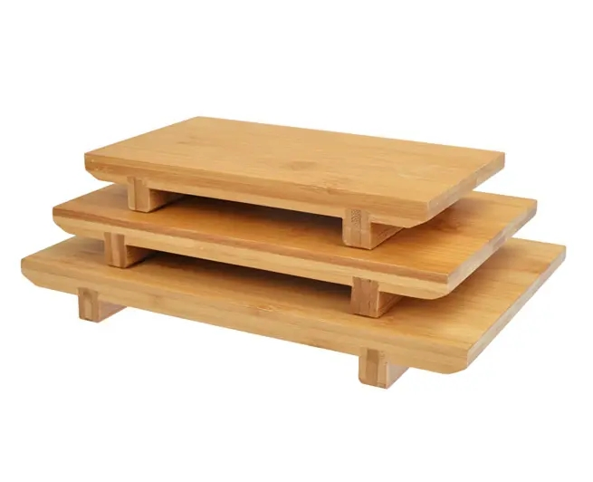 Eco-Friendly Bamboo Sushi Tray and Snack Platter