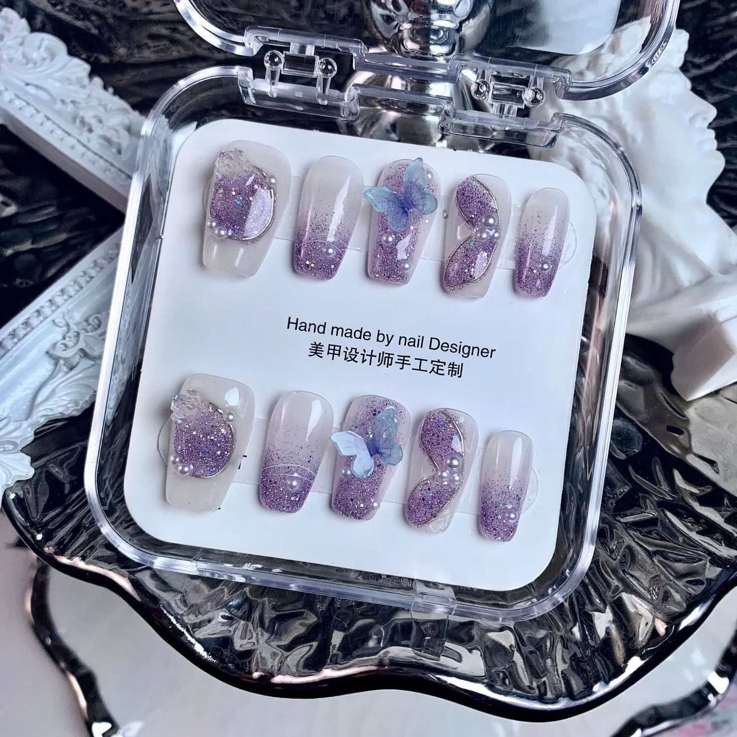 Custom Packing Artificial Nails Supplies Art False Nails Luxury Long Ballerina Press on Nails