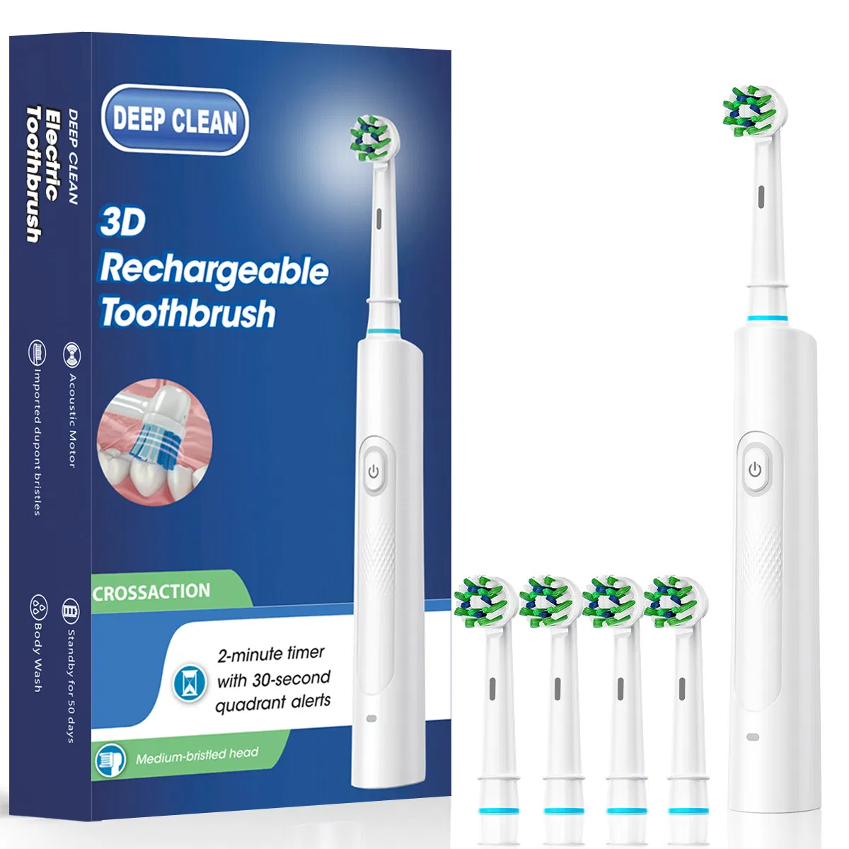 Electric Toothbrush Adult Soft Hair Household Rechargeable Waterproof Toothbrush Travel Box Toothbrush Head Set