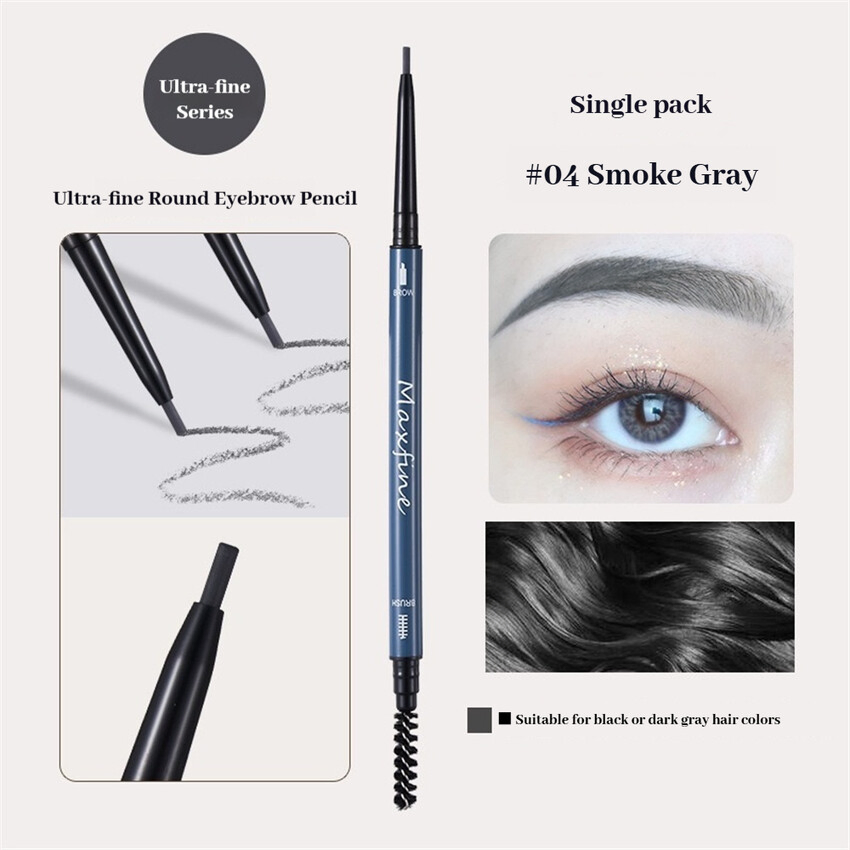 Two Ended Retractable Eyebrow Pencil with Precision Tip and Spiral Brush for Easy Blending