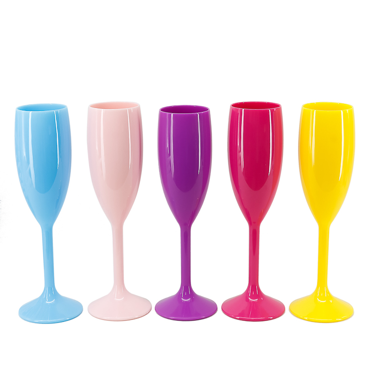 Wholesale Colorful Insanely Durable 170ml Plastic Champagne Flutes for Bachelorette Wedding Bridal Shower Party