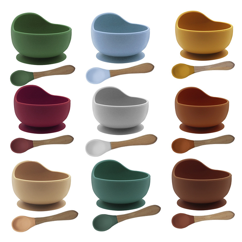 Suction Plate Baby Feeding Bowl Set Base Silicone Baby Bowl for Toddlers