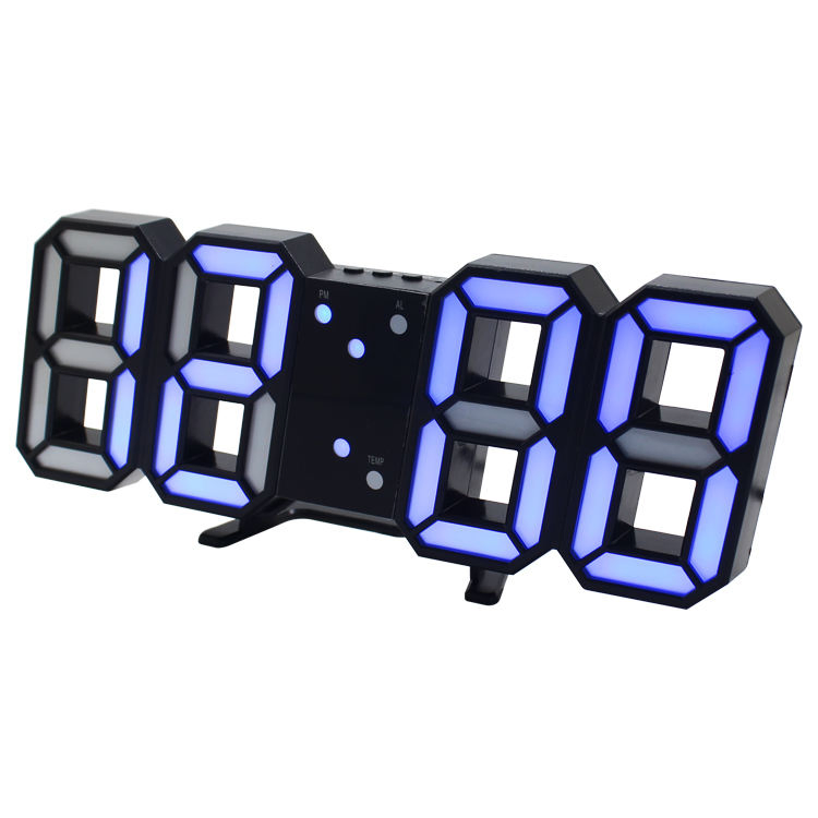 3D LED Remote Control Alarm Clock with USB Cable